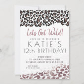 Invitation Empreinte de léopard Obtenons un Rose sauvage d'or (Devant)