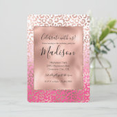 Invitation Empreinte de léopard Ombre couleur rose (Debout devant)