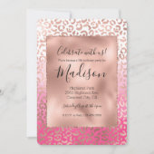 Invitation Empreinte de léopard Ombre couleur rose (Devant)