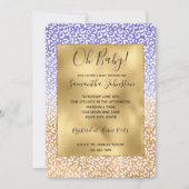 Invitation Empreinte de léopard Ombre or blanc violet (Devant)