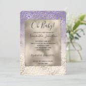 Invitation Empreinte de léopard Ombre or violet fille (Debout devant)