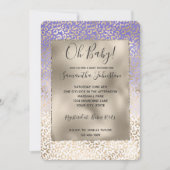 Invitation Empreinte de léopard Ombre or violet fille (Devant)