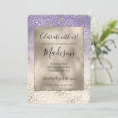 Invitation Empreinte de léopard Ombre or violet fille (Debout devant)