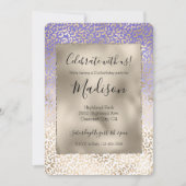 Invitation Empreinte de léopard Ombre or violet fille (Devant)