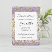 Invitation Empreinte de léopard Parties scintillant or blanc (Debout devant)