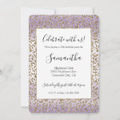 Invitation Empreinte de léopard Parties scintillant or blanc (Devant)