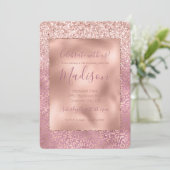 Invitation Empreinte de léopard Parties scintillant rose bril (Debout devant)