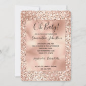 Invitation Empreinte de léopard Peach Rose Gold Blush Pink Gl (Devant)