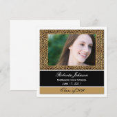 Invitation Empreinte de léopard Photo Graduation (Devant / Derrière)