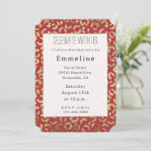 Invitation Empreinte de léopard Red Gold Glam (Debout devant)