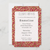 Invitation Empreinte de léopard Red Gold Glam (Devant)