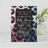 Invitation Empreinte de léopard rose bleu Baby shower de révé (Debout devant)