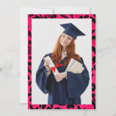 Invitation Empreinte de léopard rose Photo Graduation Party (Dos)