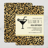 Invitation Empreinte de léopard sauvage et exotique Motif ann (Devant / Derrière)