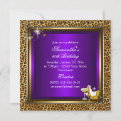 Invitation Empreinte de léopard & talons Purple 50 & Fabuleux (Dos)