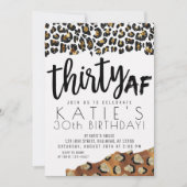 Invitation Empreinte de léopard Trente AF Parties scintillant (Devant)