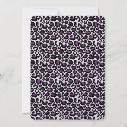 Invitation Empreinte de léopard violet noir (Dos)