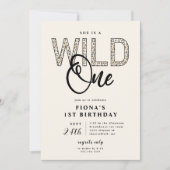 Invitation Empreinte de léopard Wild One Birthday (Devant)