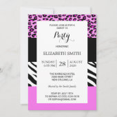 Invitation Empreinte de léopard, Zebra Print, Poster de anima (Devant)