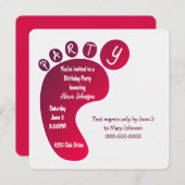 Invitation Empreinte De Partie Sur Blanc (Devant / Derrière)