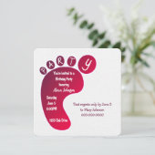 Invitation Empreinte De Partie Sur Blanc (Debout devant)