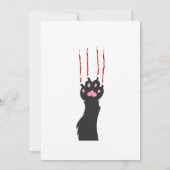 Invitation Empreinte de patte de chat noir - Choisir la coule (Dos)