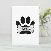 Invitation Empreinte de patte De Chien Et Aimant Os (Debout devant)