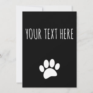 Invitation Empreinte de patte de chien texte personnalisé noi