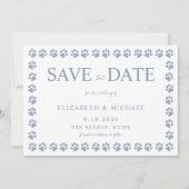Invitation Empreinte de patte Dusty Blue Parties scintillant  (Devant)