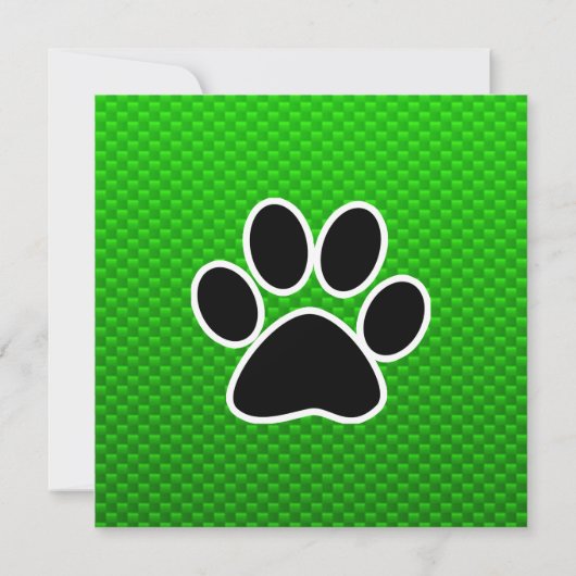 Invitation Empreinte de patte vert (Dos)