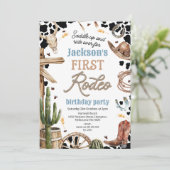 Invitation Empreinte de vache rustique Western Premier Rodéo (Debout devant)