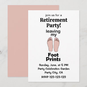 Invitation Empreinte Fête de retraite en laissant mes emprein