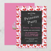 Invitation Empreinte rouge à lèvres rose (Devant / Derrière)