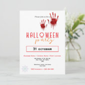 Invitation Empreinte sanglante Entreprise Fête d'Halloween pe (Debout devant)