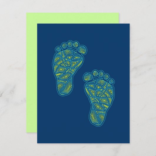 Invitation Empreintes bébé (Devant / Derrière)