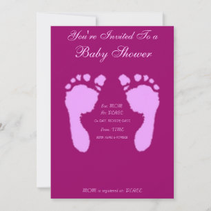 Invitation Empreintes bébé (Fille)