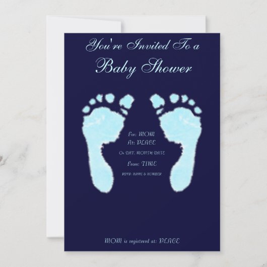Invitation Empreintes bébé (Garçon) (Devant)