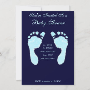 Invitation Empreintes bébé (Garçon)