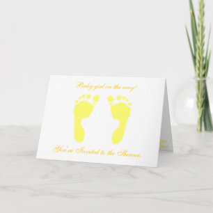 Invitation Empreintes bébé (Jaune)
