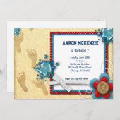 Invitation Empreintes d'anniversaire (Devant / Derrière)