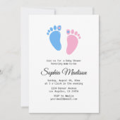 Invitation Empreintes de bébé baby shower neutre pour les fem (Devant)