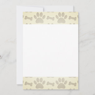 Invitation Empreintes de pattes De Chiens Et Bones Base Pour