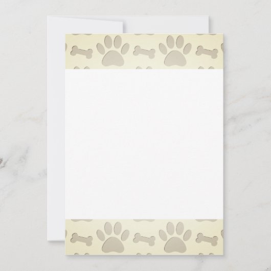 Invitation Empreintes de pattes De Chiens Et Bones Base Pour  (Devant)
