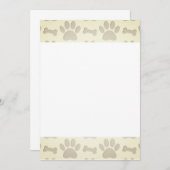 Invitation Empreintes de pattes De Chiens Et Bones Base Pour  (Devant / Derrière)