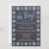 Invitation Empreintes de pattes de tableau noir Baby shower g (Devant)