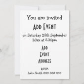 Invitation Empreintes de pattes noirs Concevoir n'importe que (Dos)