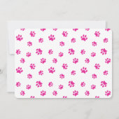 Invitation Empreintes de pattes roses Animaux domestiques Pho (Dos)