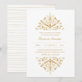 Invitation Empresa Invitación Fiesta elegante del oro (Devant / Derrière)