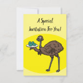 Invitation Emu avec dessin animé d'oeufs (Dos)