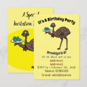 Invitation Emu avec dessin animé d'oeufs (Devant / Derrière)
